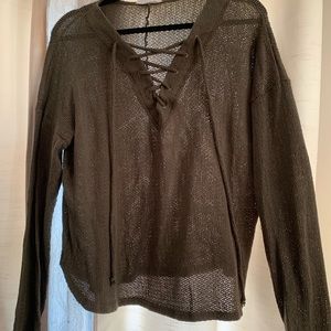 Criss Cross Olive Sweater